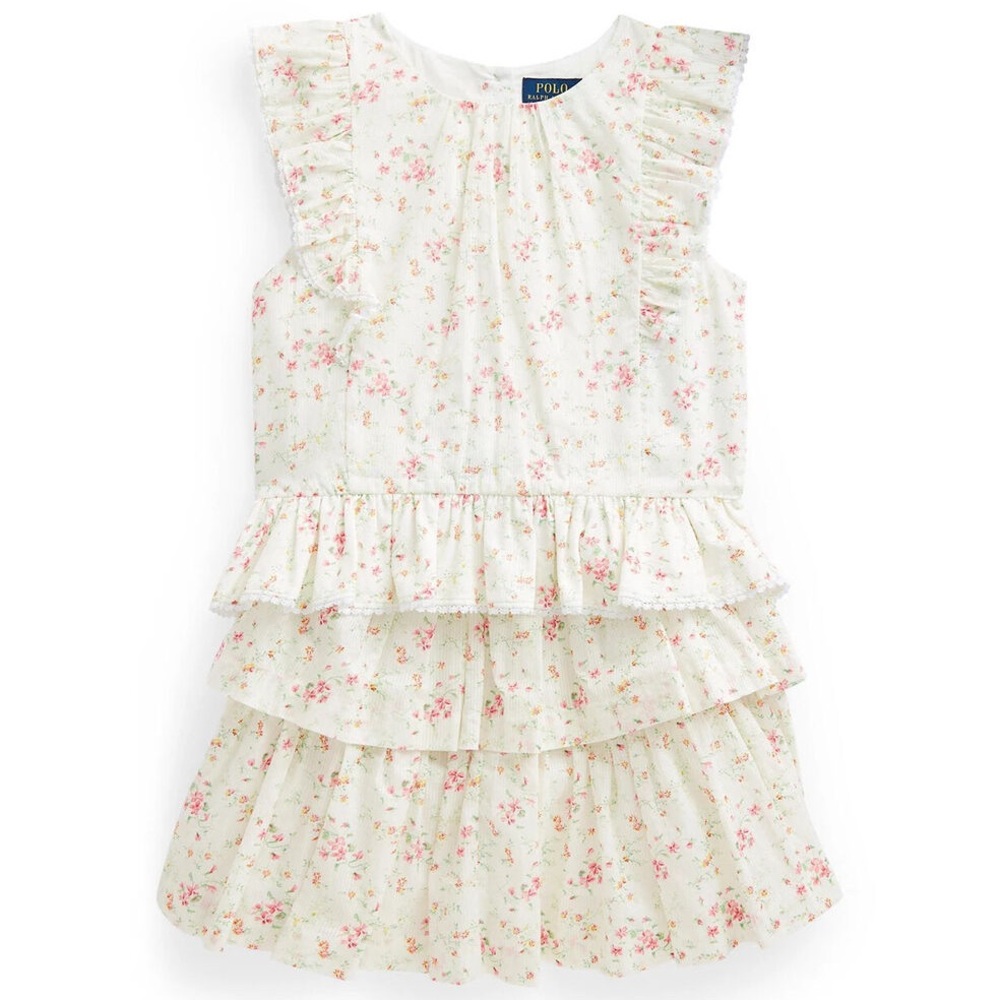 Polo Ralph Lauren Big Girls Beach Cottage‎ Yellow Floral Set Top Skirt Ruffle 16